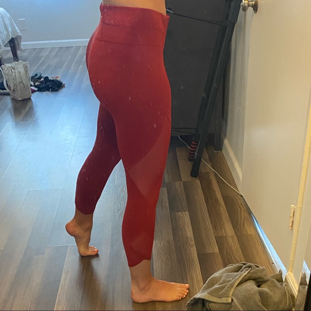 Red Athleta Crop Leggings